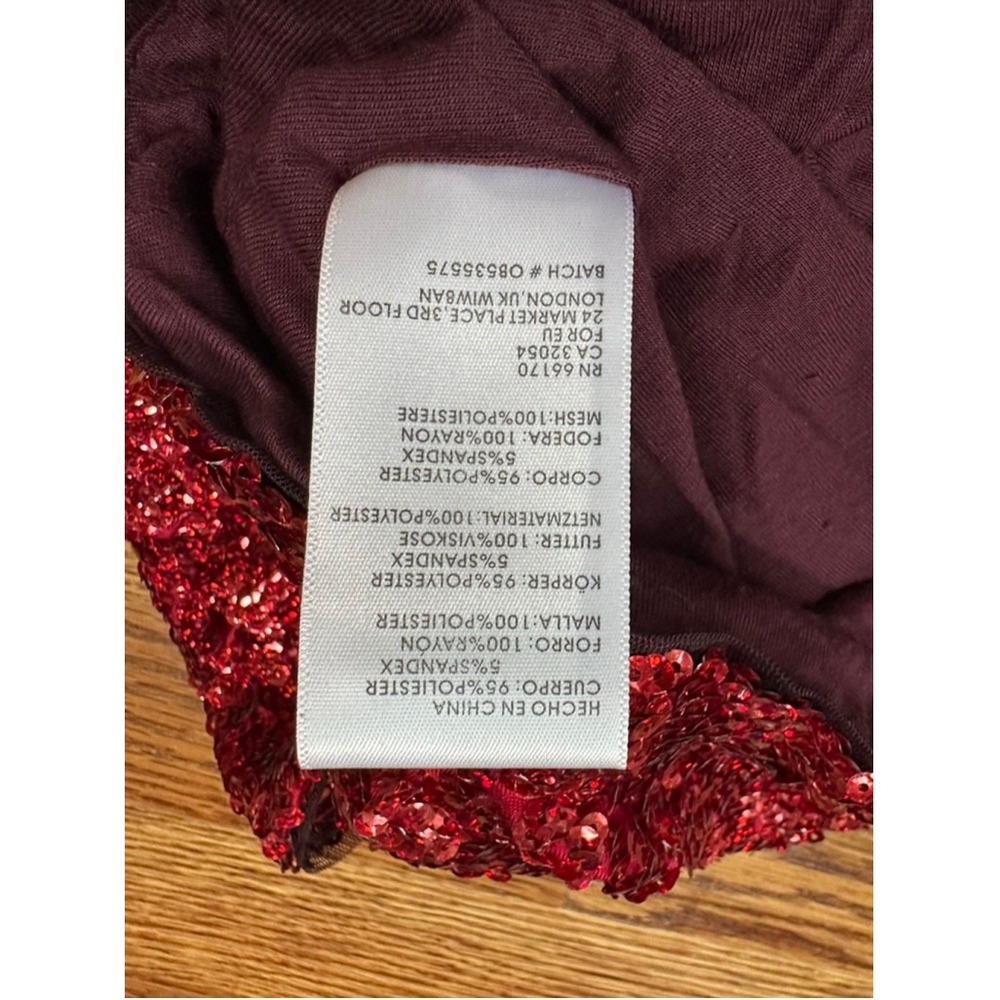 Kimchi Blue URban Outfitter NWT Red Sequin Long Sleeve Mini Dress SMALL - Picture 8 of 8